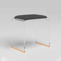 Clear Acrylic Tufted White Padded Ottoman