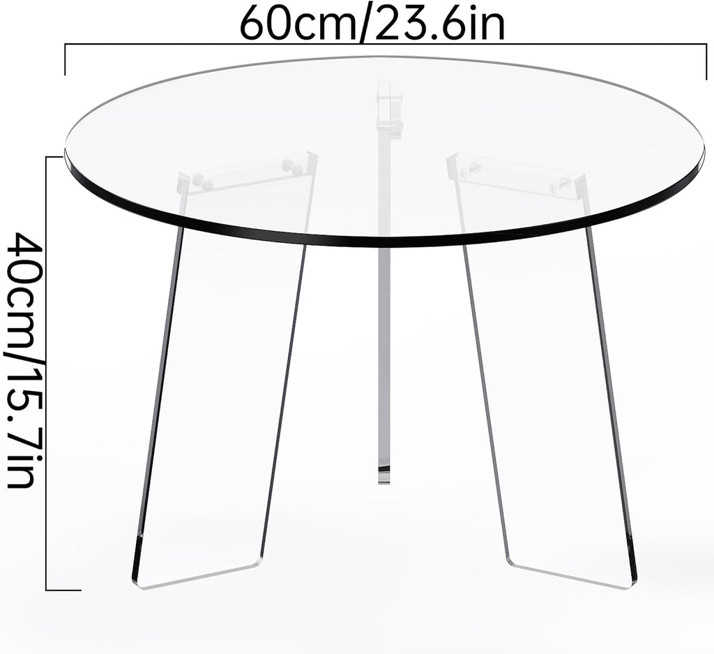 Clear Acrylic Round Modern Living Room Table
