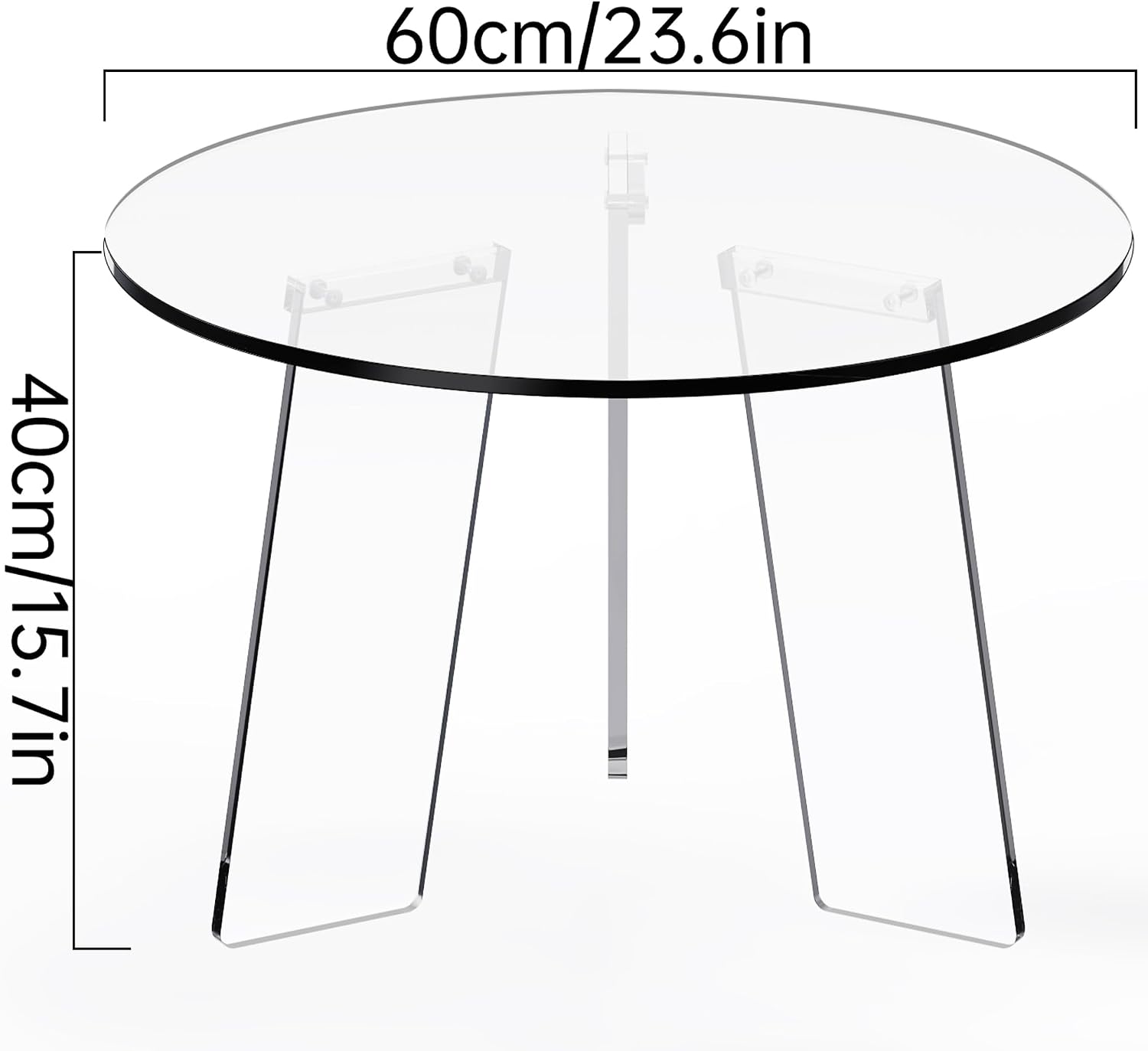 Clear Acrylic Round Modern Living Room Table
