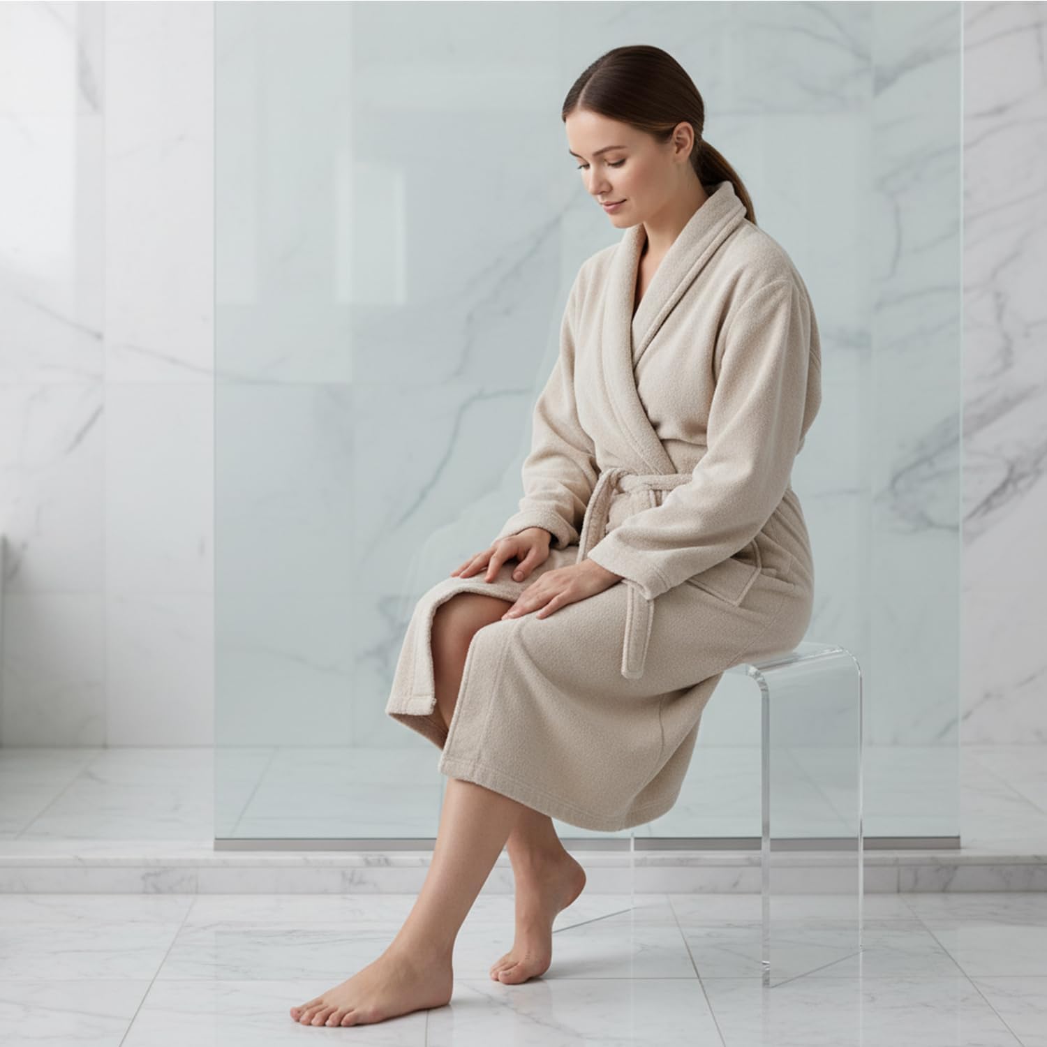 Clear Acrylic Bathroom Shower Bench Stool