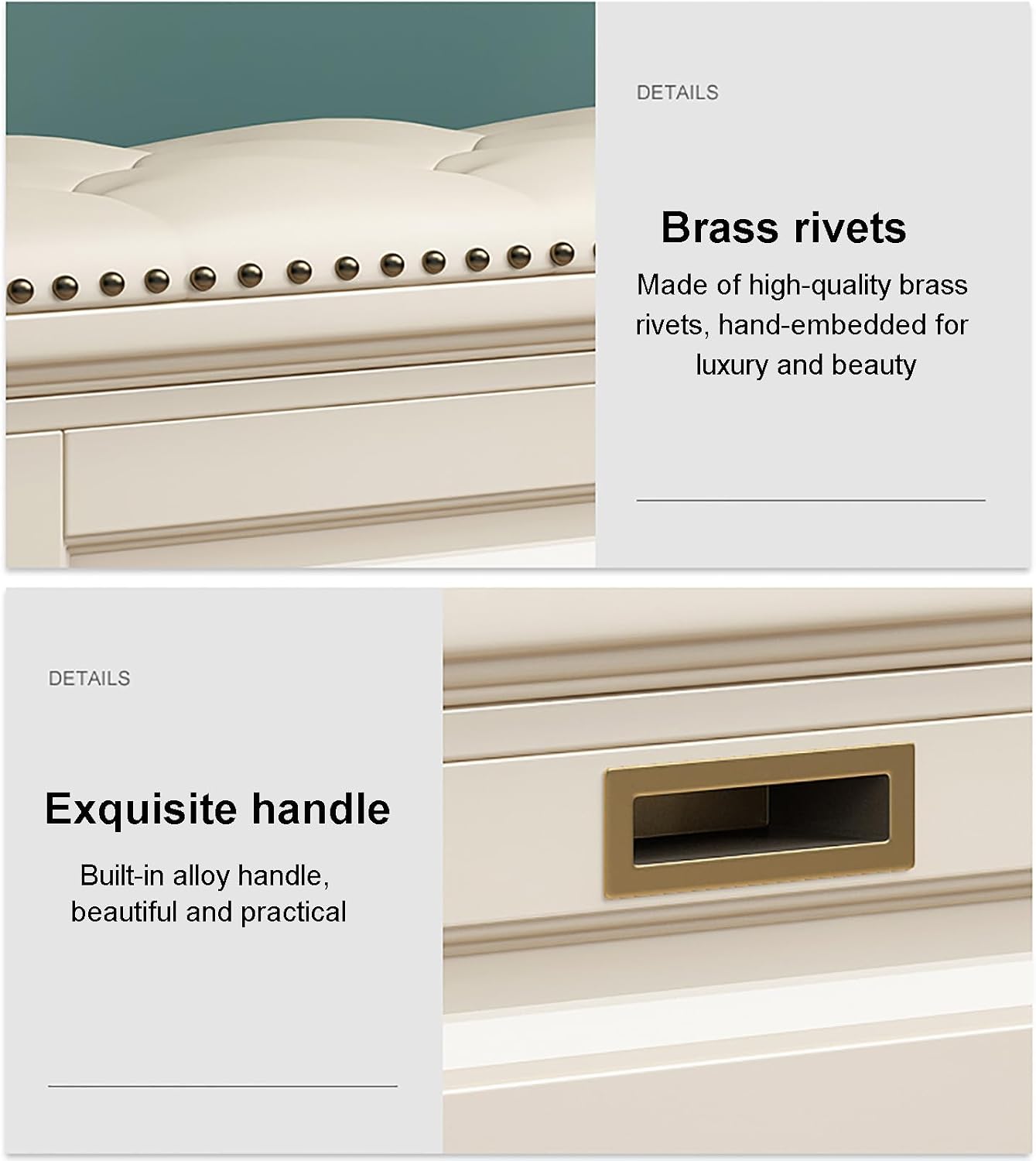 Solid Wood Cushioned Entryway Shoe Storage Bench