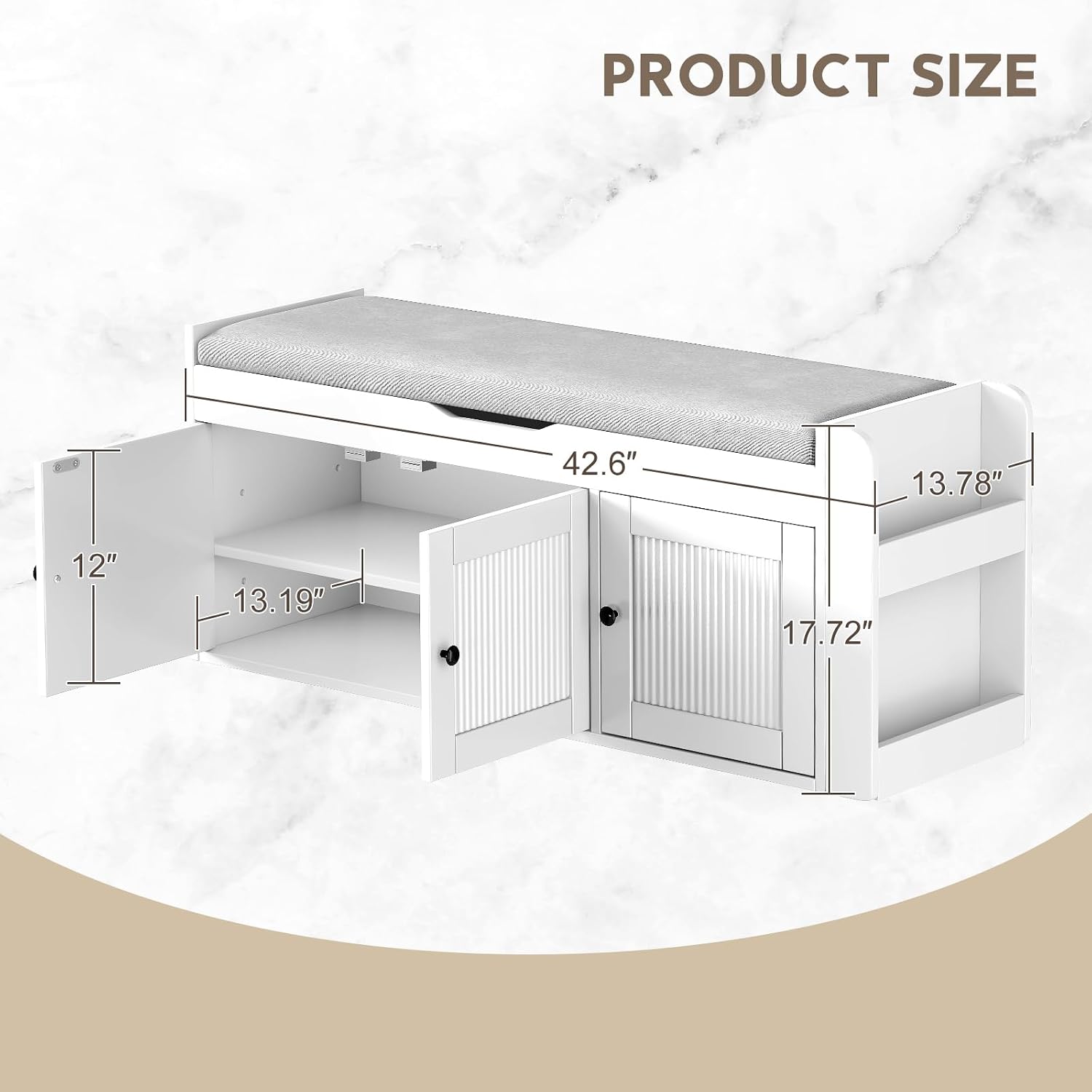 White Lift Top Entryway Shoe Storage Bench