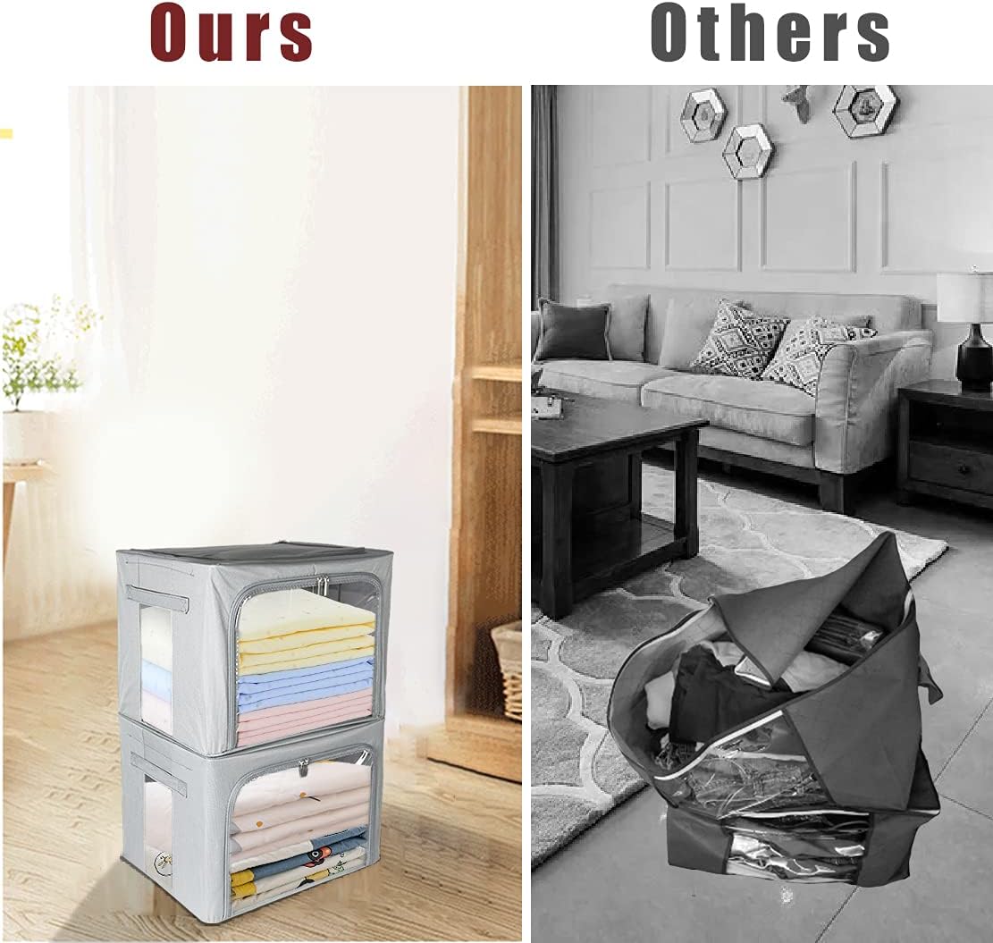 Metal Framed Clear Window Clothes Storage Bins