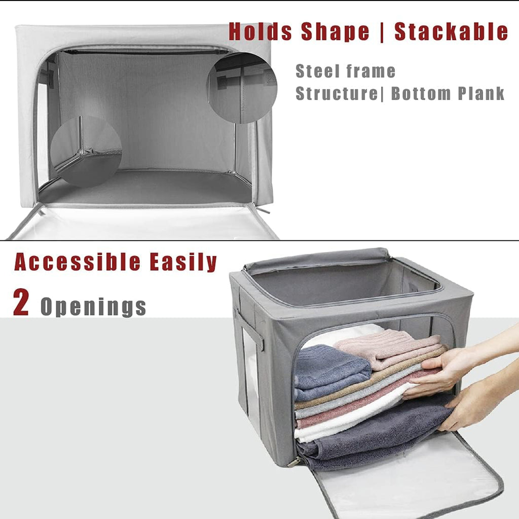 Metal Framed Clear Window Clothes Storage Bins
