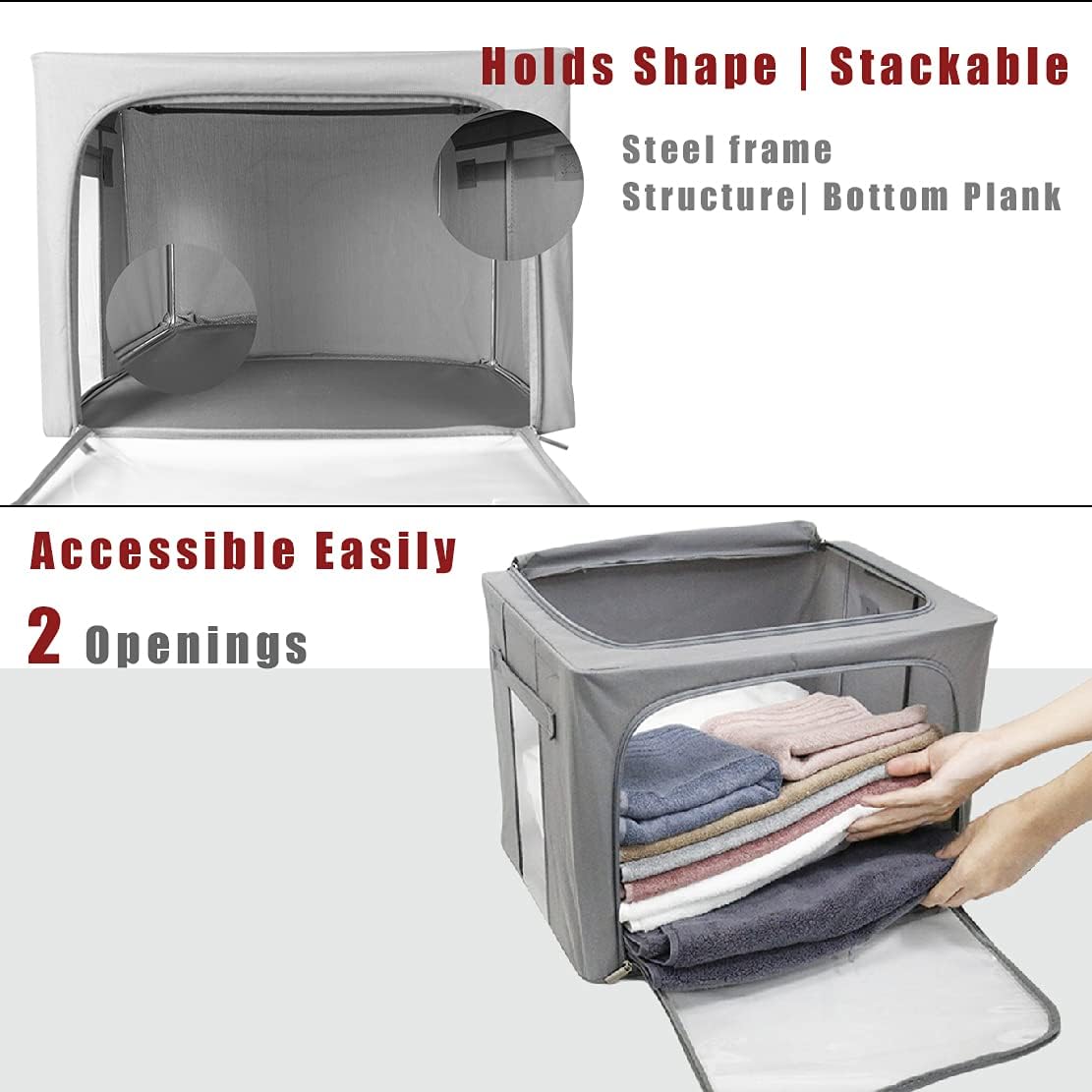 Metal Framed Clear Window Clothes Storage Bins