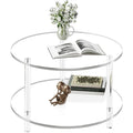 Clear Acrylic Round Two Tier Coffee Table