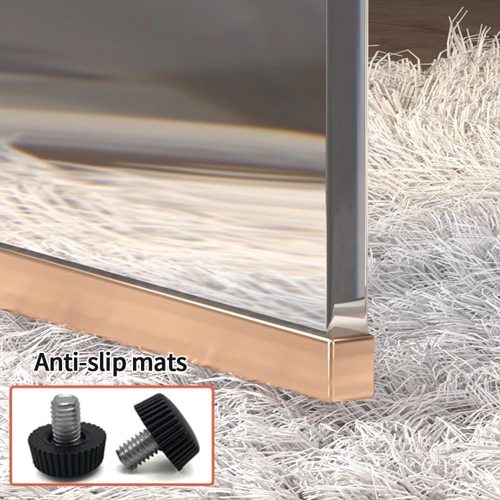 Clear Acrylic Tufted White Padded Ottoman