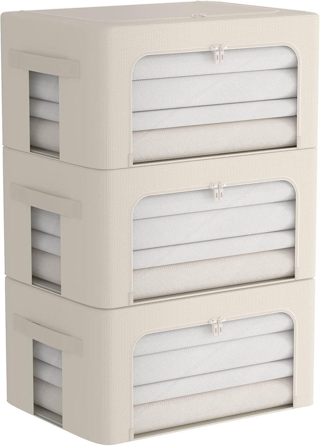 Beige Oxford Fabric Foldable Storage Boxes