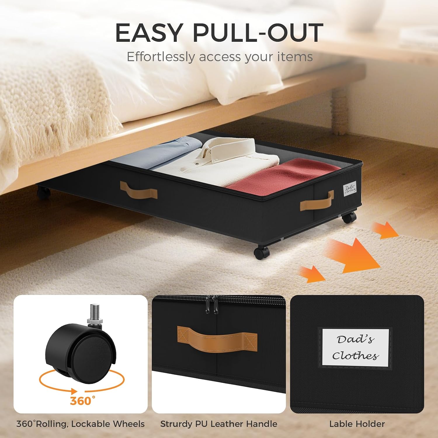 Wheeled Clear Lid Under Bed Storage Containers
