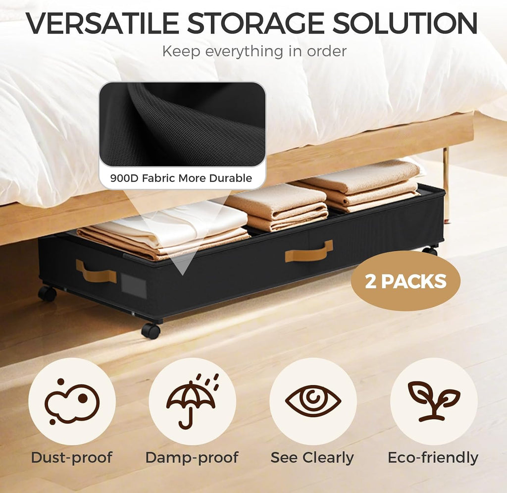 Wheeled Clear Lid Under Bed Storage Containers