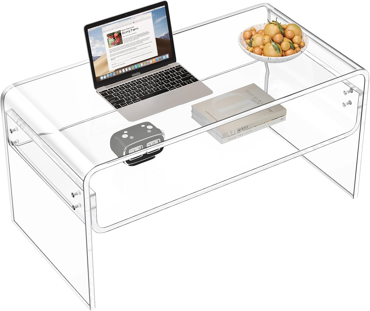 Clear Acrylic Rectangular Modern Coffee Table