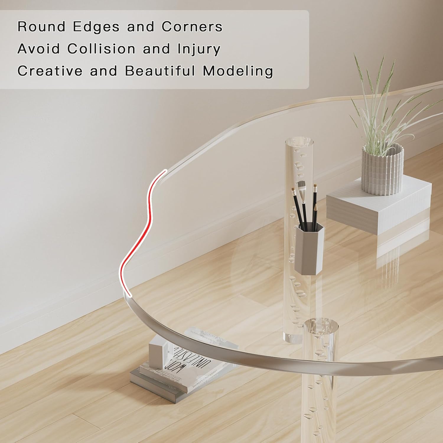 Clear Acrylic Cloud Shaped Living Coffee Table