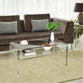 Clear Acrylic Rectangular Storage Coffee Table