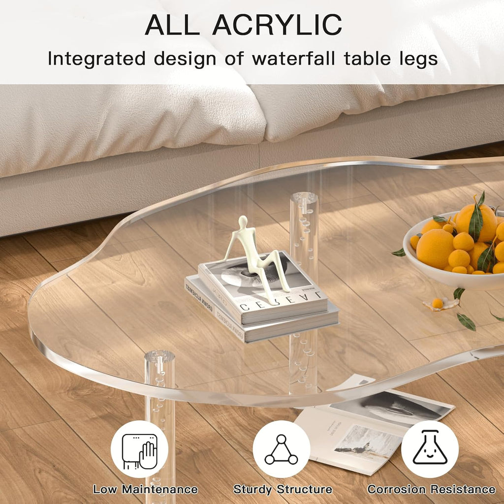 Clear Acrylic Cloud Shaped Living Coffee Table