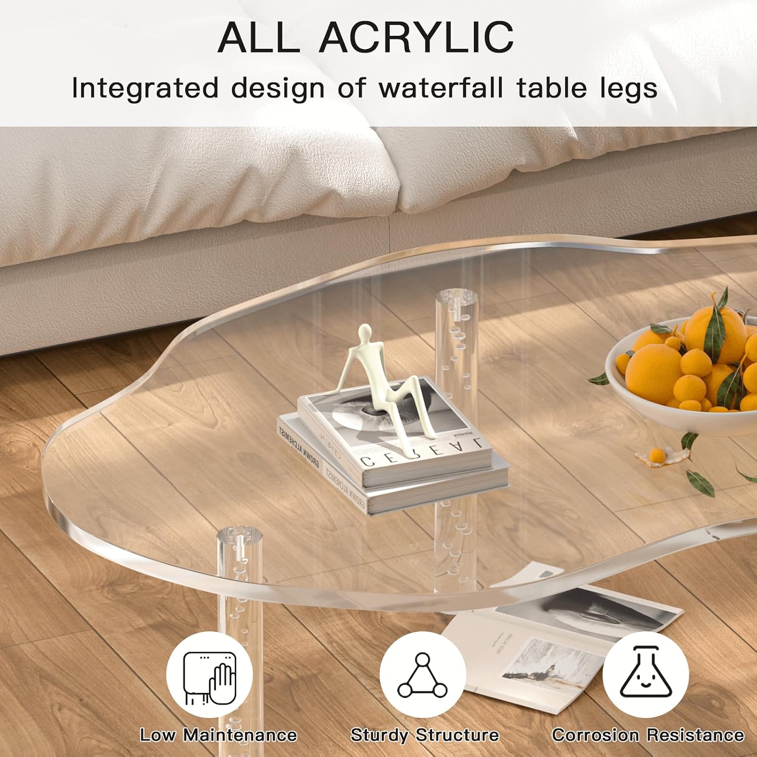 Clear Acrylic Cloud Shaped Living Coffee Table