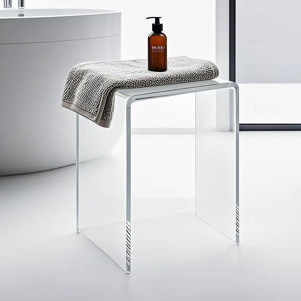 Clear Acrylic Bathroom Shower Bench Stool