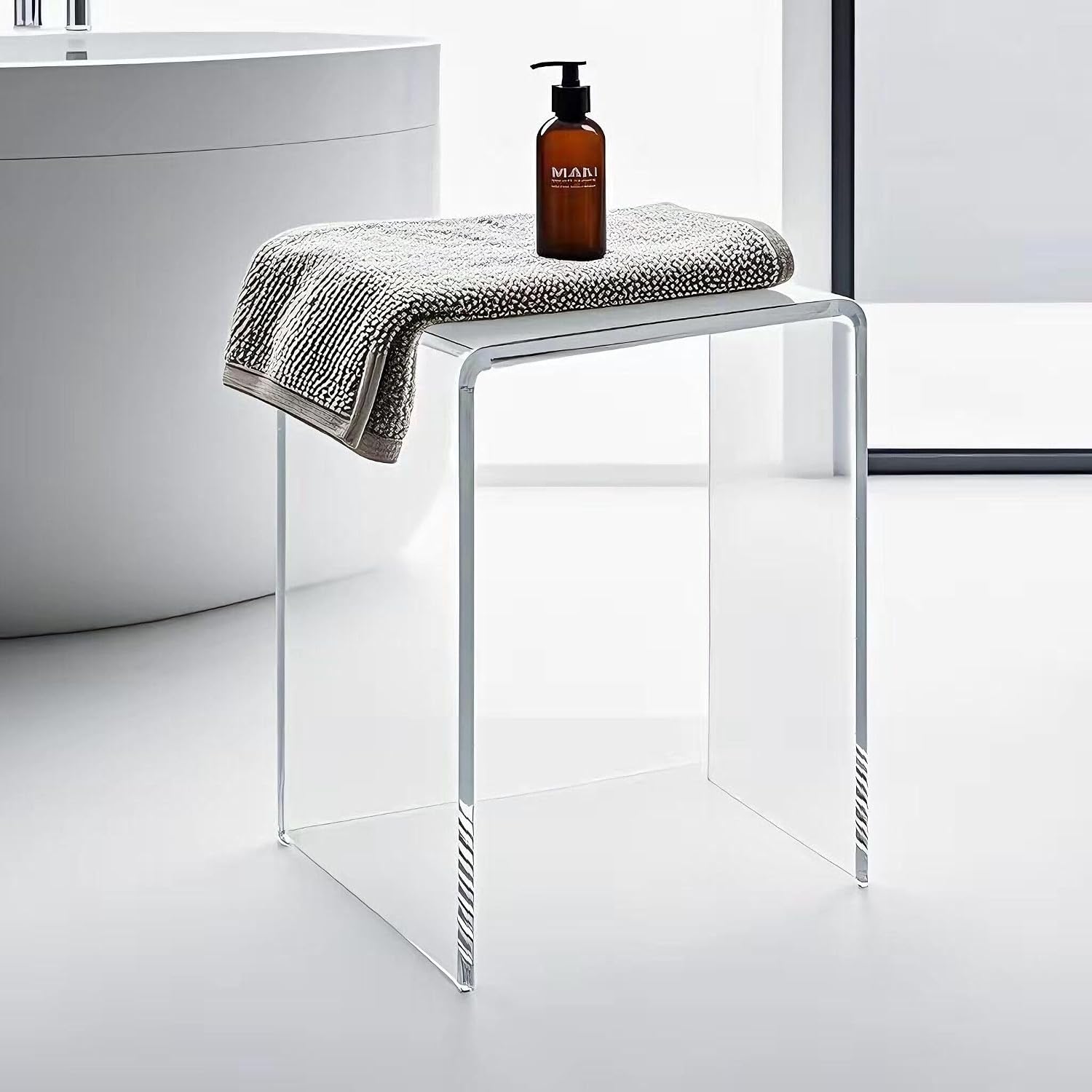 Clear Acrylic Bathroom Shower Bench Stool