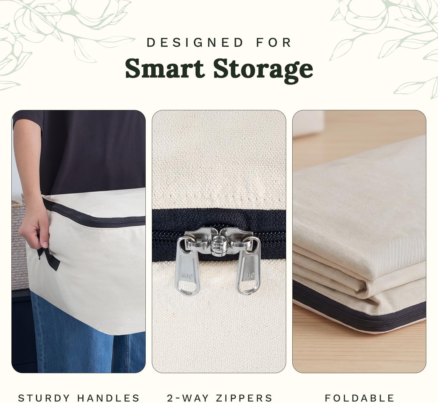 Breathable Cotton Canvas Clothes Storage Bags