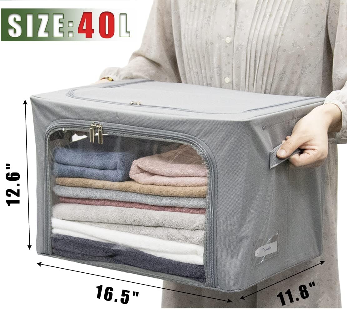Metal Framed Clear Window Clothes Storage Bins