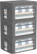 Dark Gray Linen Fabric Foldable Storage Bins