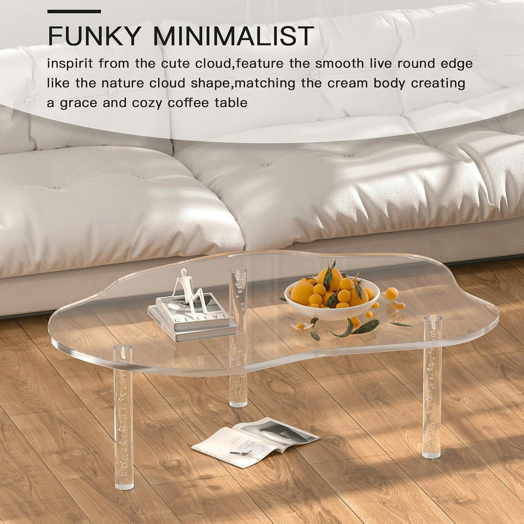 Clear Acrylic Cloud Shaped Living Coffee Table