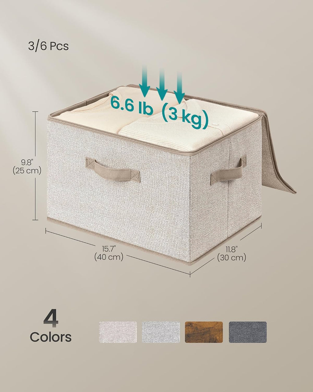Summer Sand Zipper Fabric Foldable Storage Bins