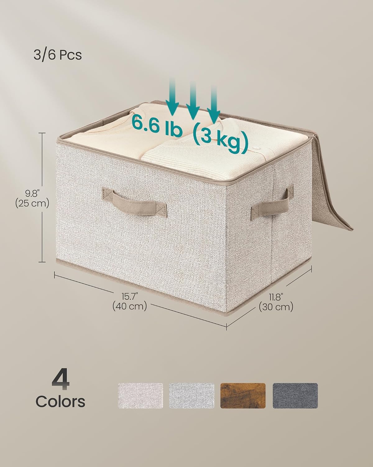 Summer Sand Zipper Fabric Foldable Storage Bins
