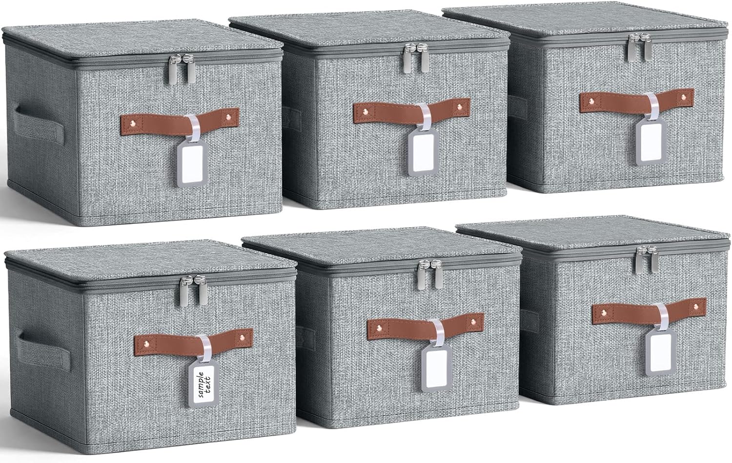 Gray Lidded Foldable Fabric Storage Cubes