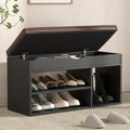 Wooden Cushioned 2 Tier Shoe Storage Bench