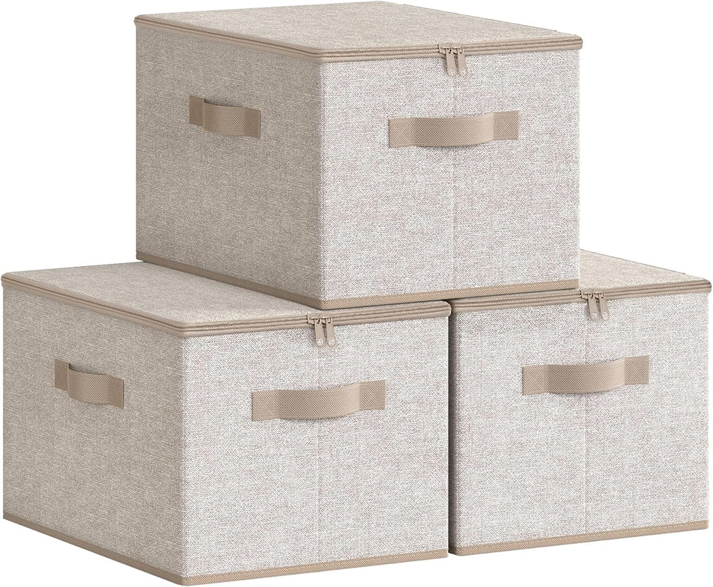 Summer Sand Zipper Fabric Foldable Storage Bins